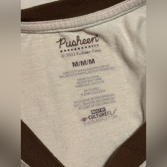 EUC Pusheen Brown and Cream Catpusheeno Graphic T-Shirt size medium - Picture 8 of 8